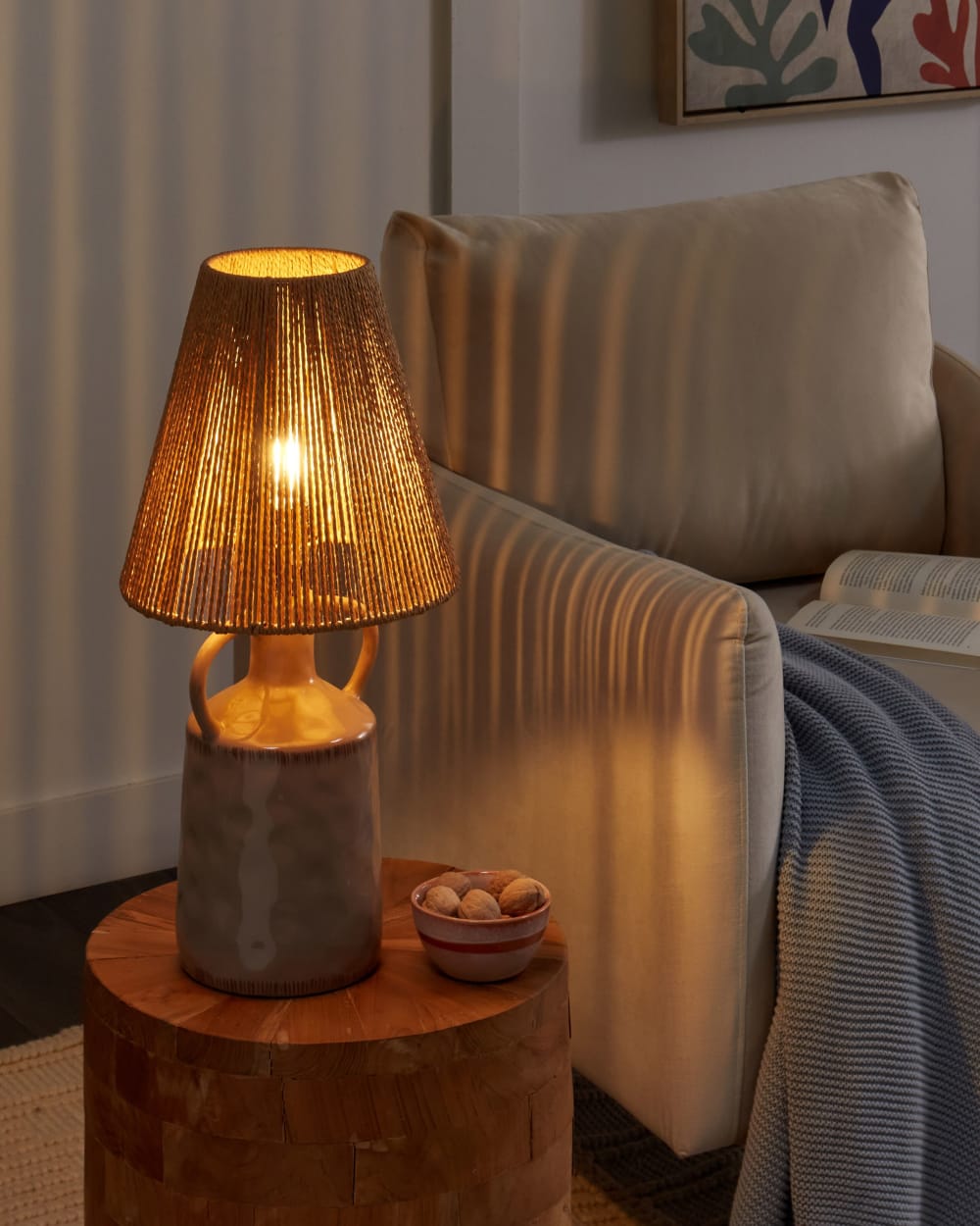 Lampe à poser céramique taupe — vue 3