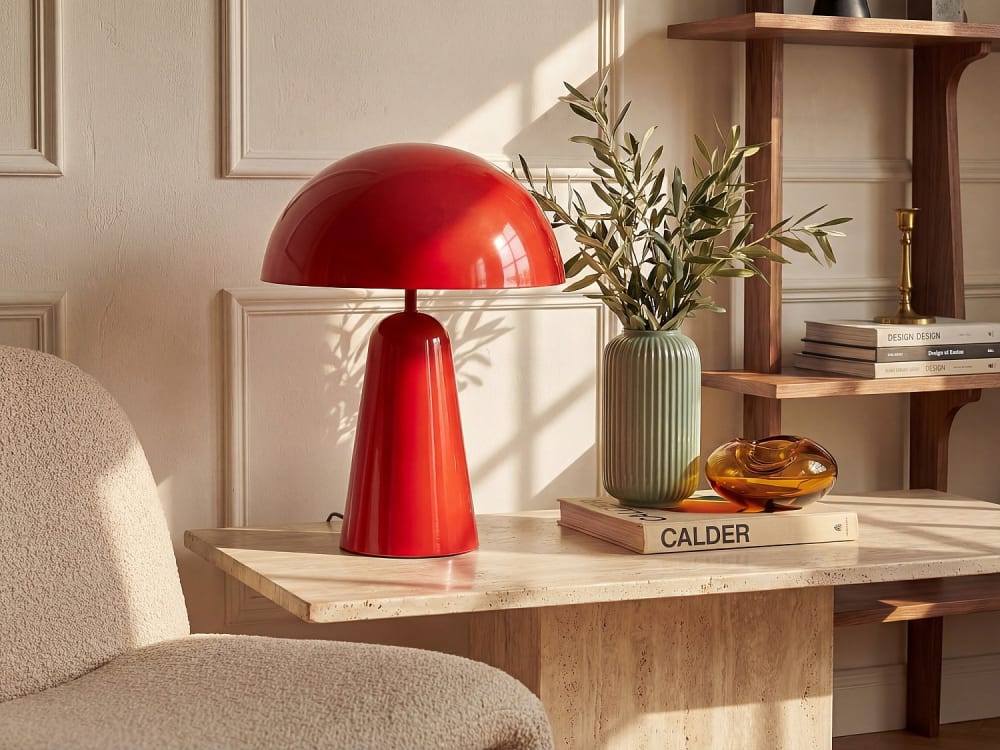 Lampe à poser métal rouge — vue 3