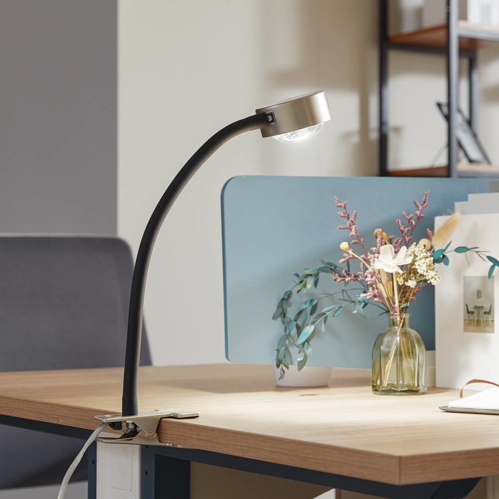 Lampe à pince en métal gris — vue 4