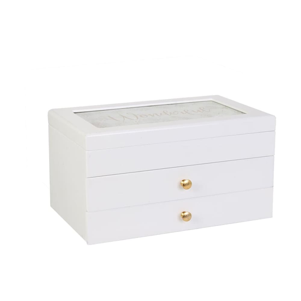 Boîte à bijoux 2 tiroirs blanche — vue 4