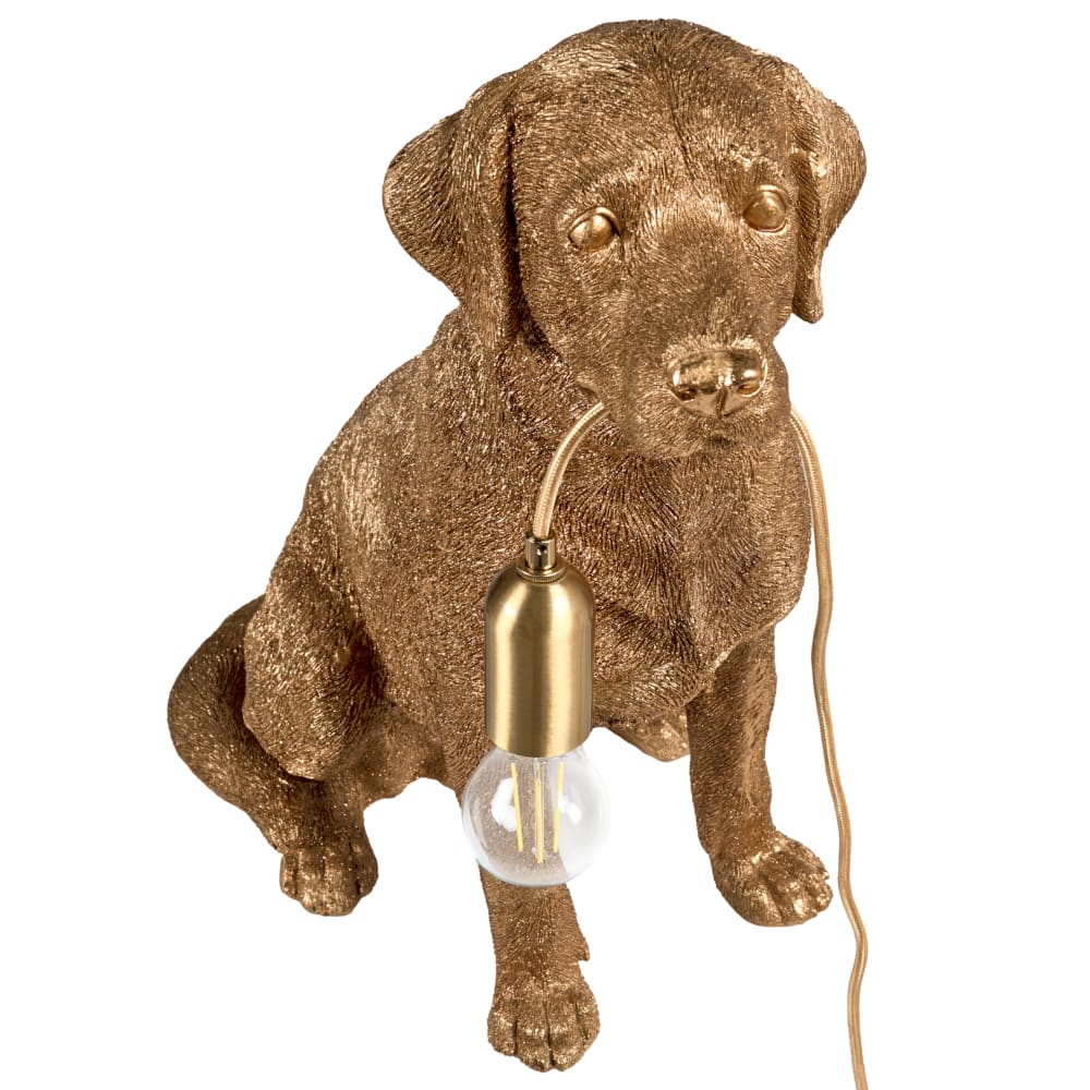 Lampe à poser chien doré — vue 4
