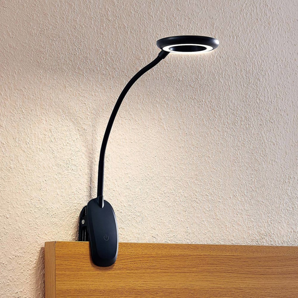 Lampe à pince en plastique noir — vue 3