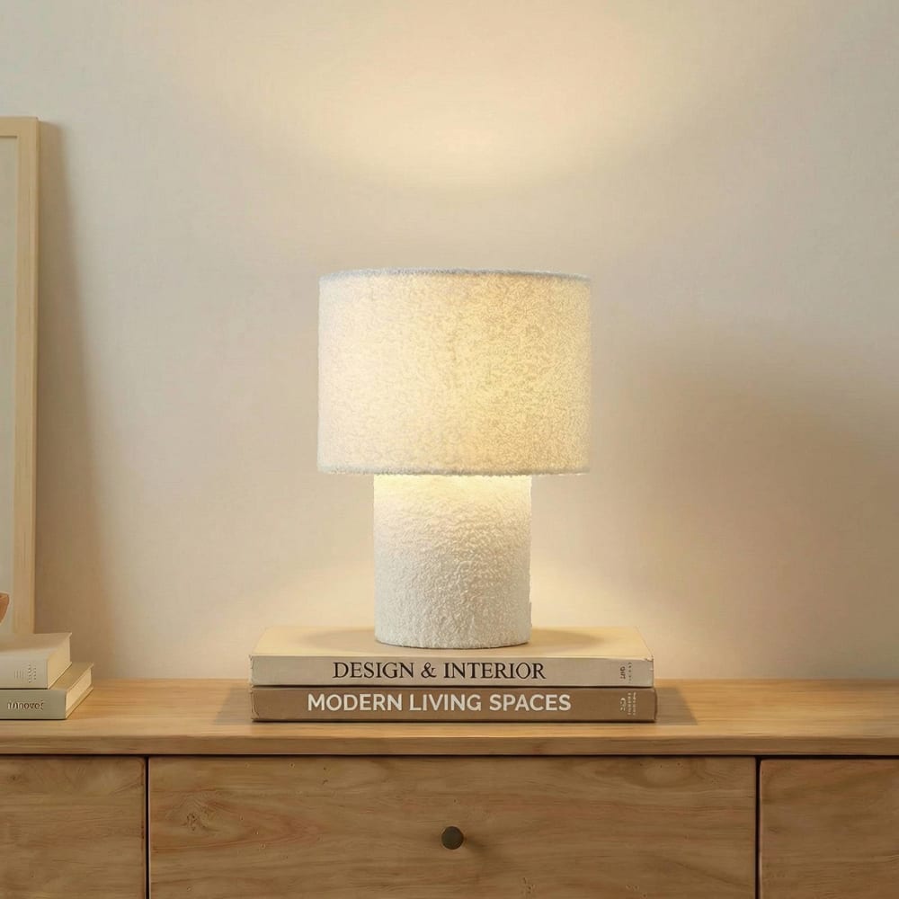 Lampe à poser en textile blanc — vue 4