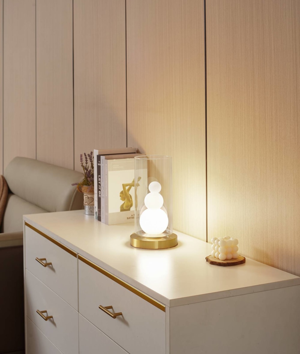 Lampe à poser en verre transparent — vue 3