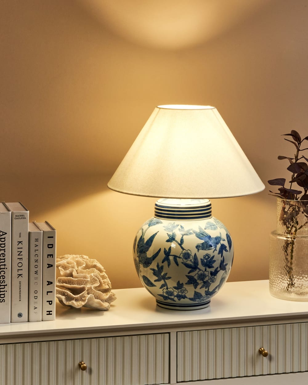 Lampe à poser porcelaine blancbleu — vue 3