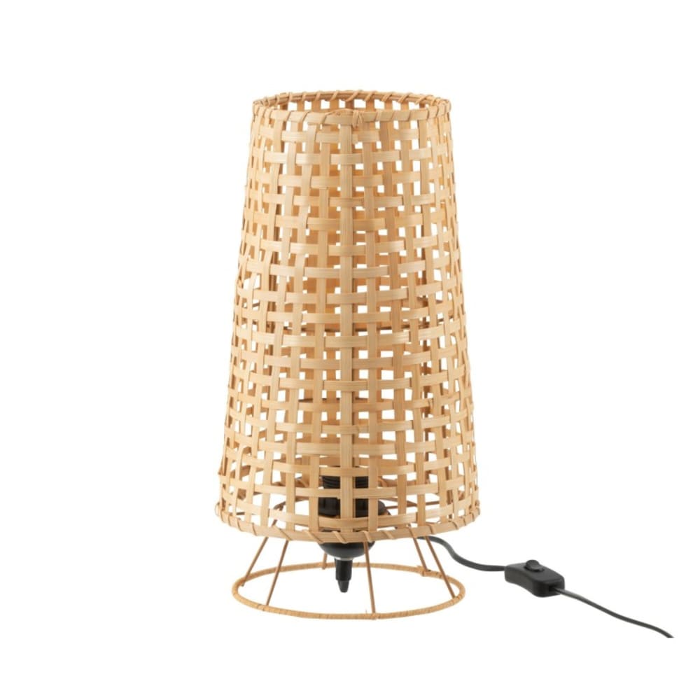 lampara lena de ratan natural 20x20x36 cm