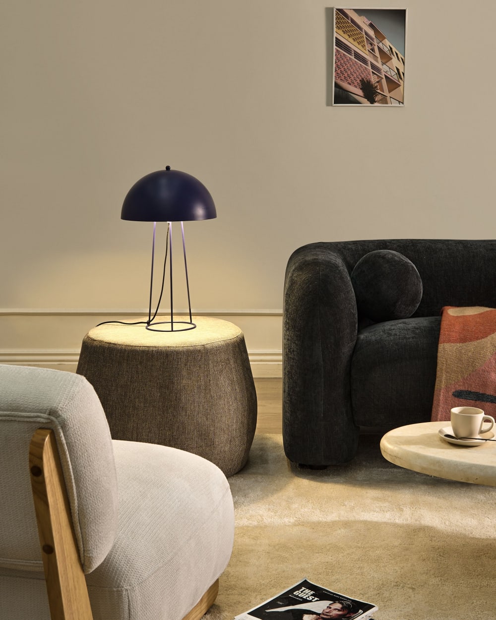 Lampe à poser métal bleu — vue 3