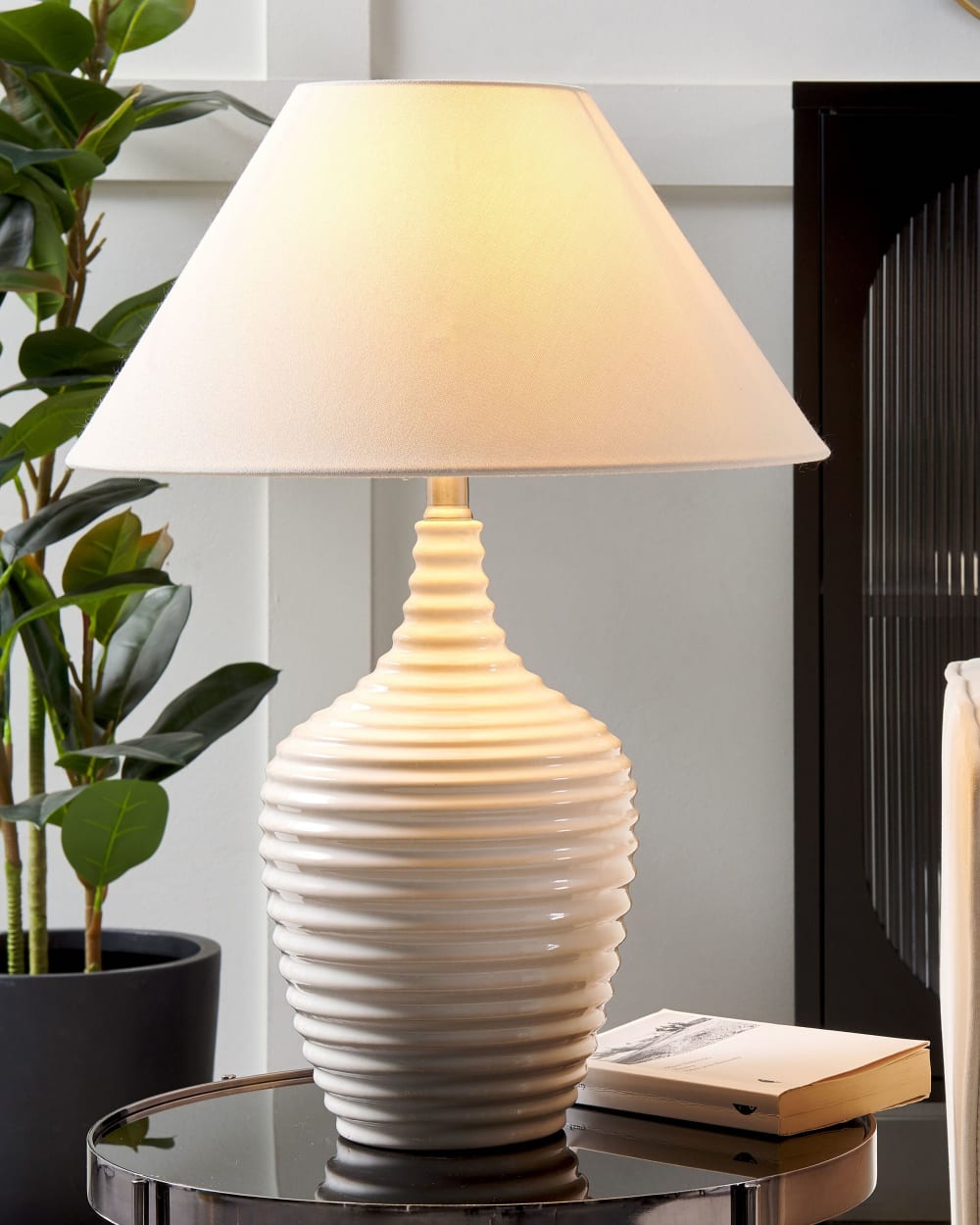 Lampe à poser céramique beige — vue 3