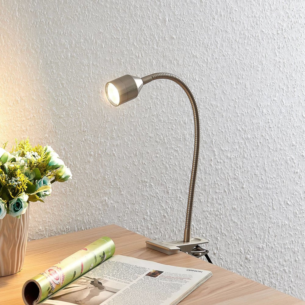 Lampe à pince en métal gris — vue 3