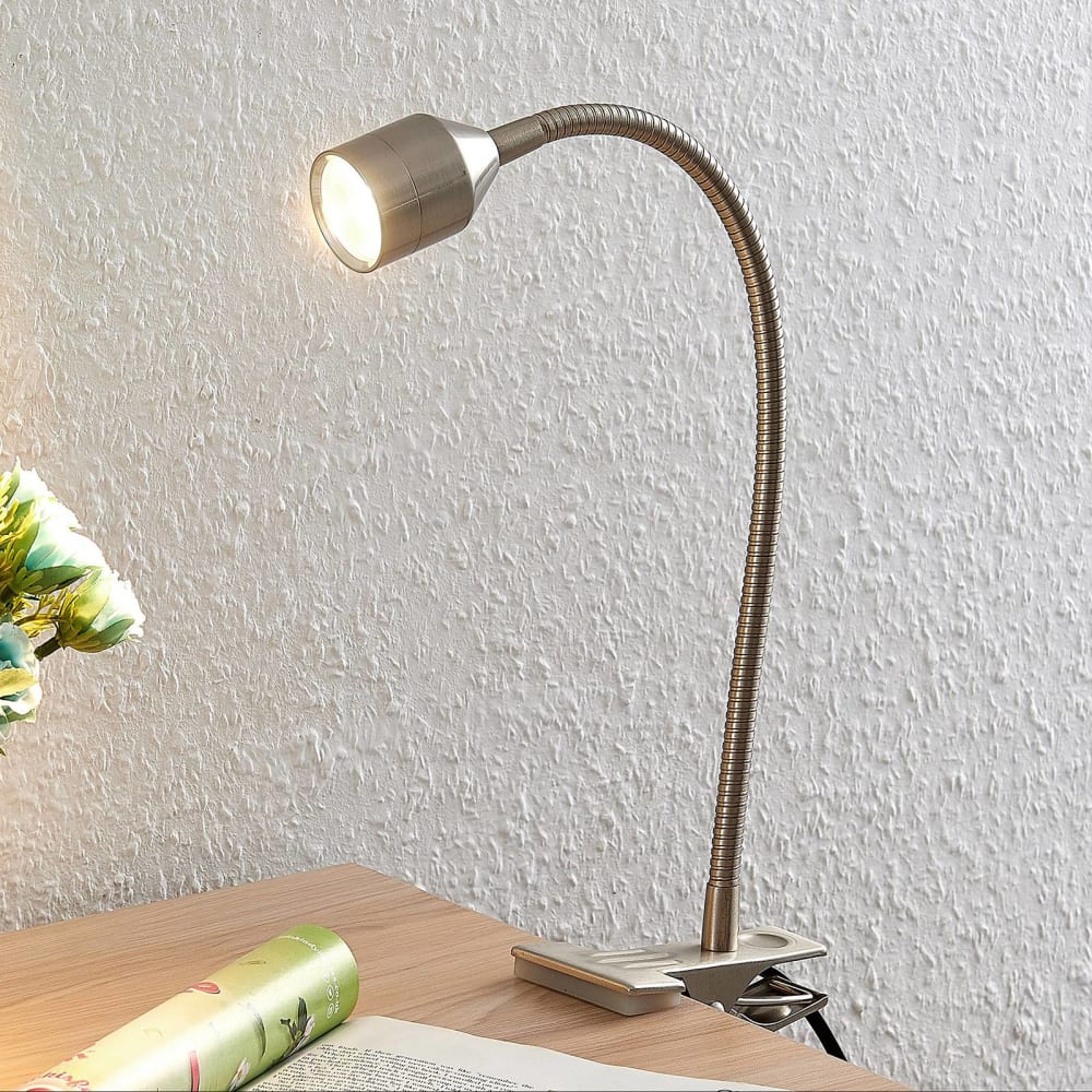 Lampe à pince en métal gris — vue 4