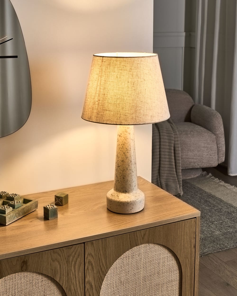 Tischleuchte aus Keramik 50cm, beige - Maisons Du Monde