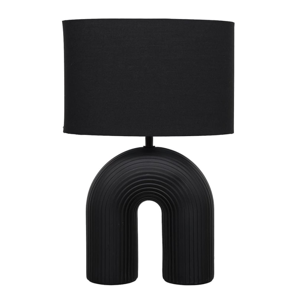 Lampe à poser archi céramique noir (h42cm)