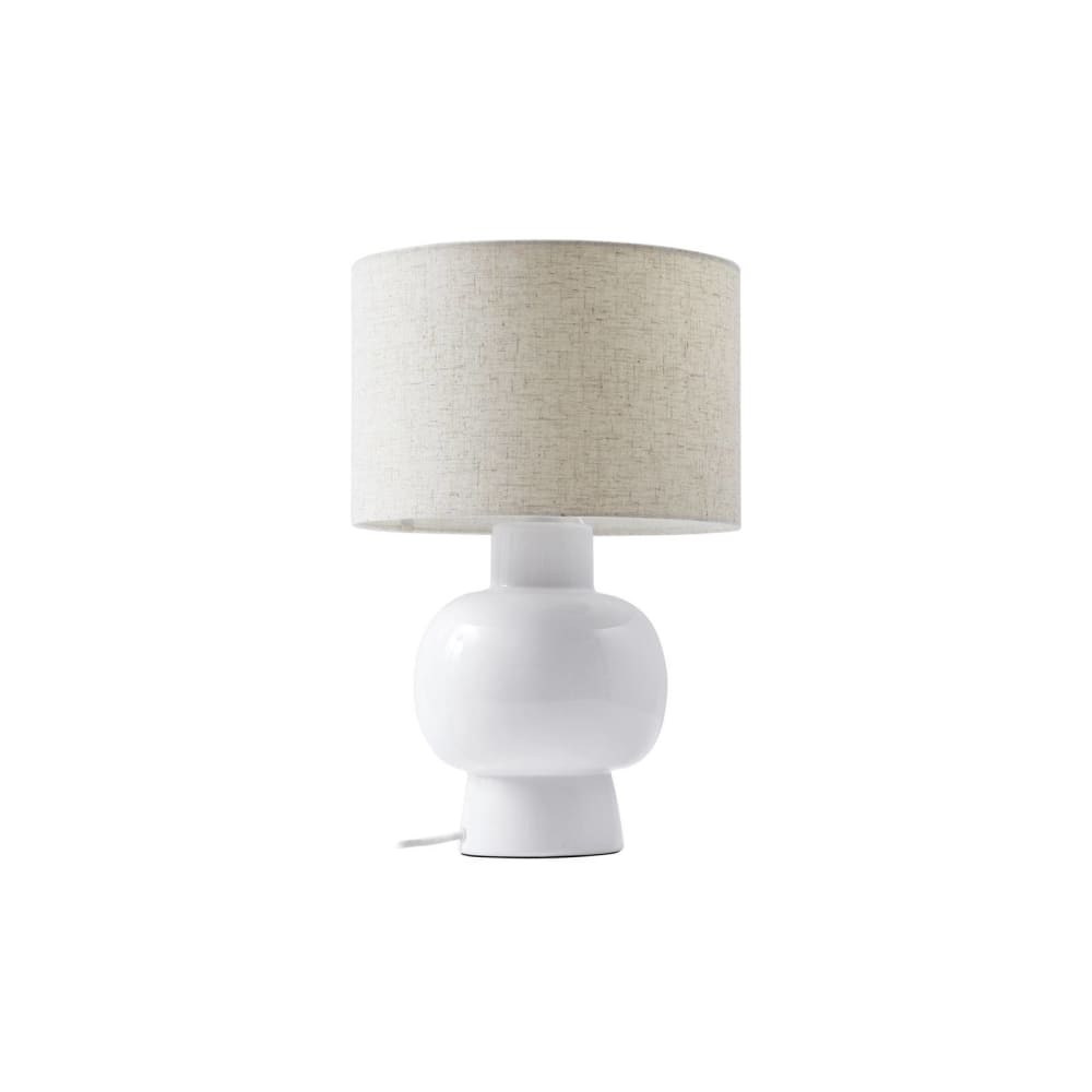 Lampe à poser en textile blanc