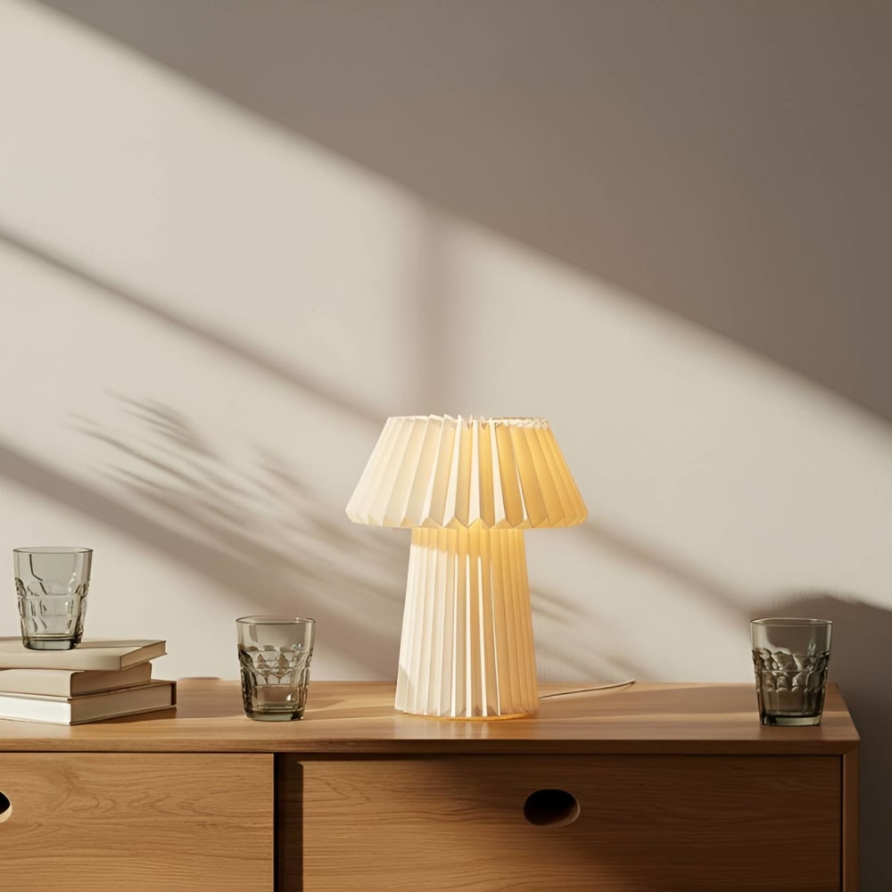 Lindby Tischlampe aus Papier, weiß - Papier