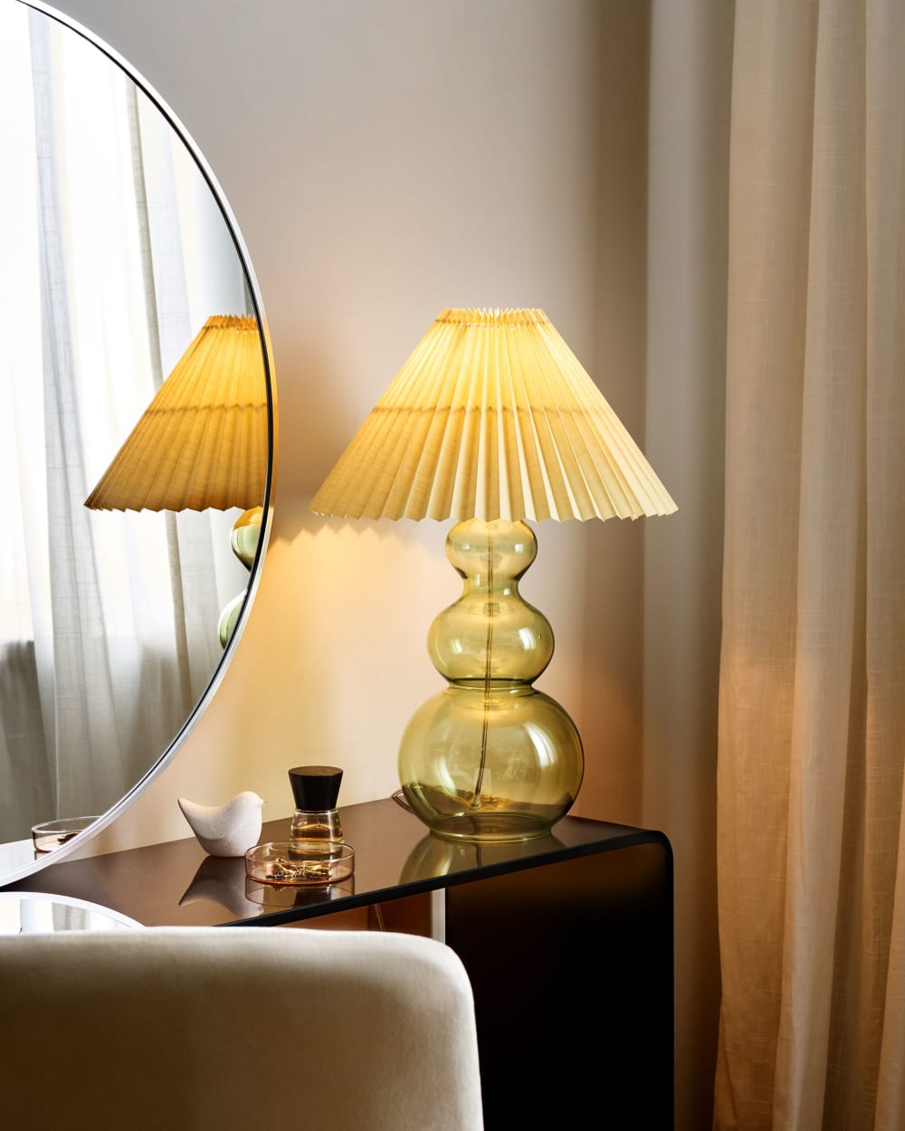 Lampe à poser verre vert — vue 3