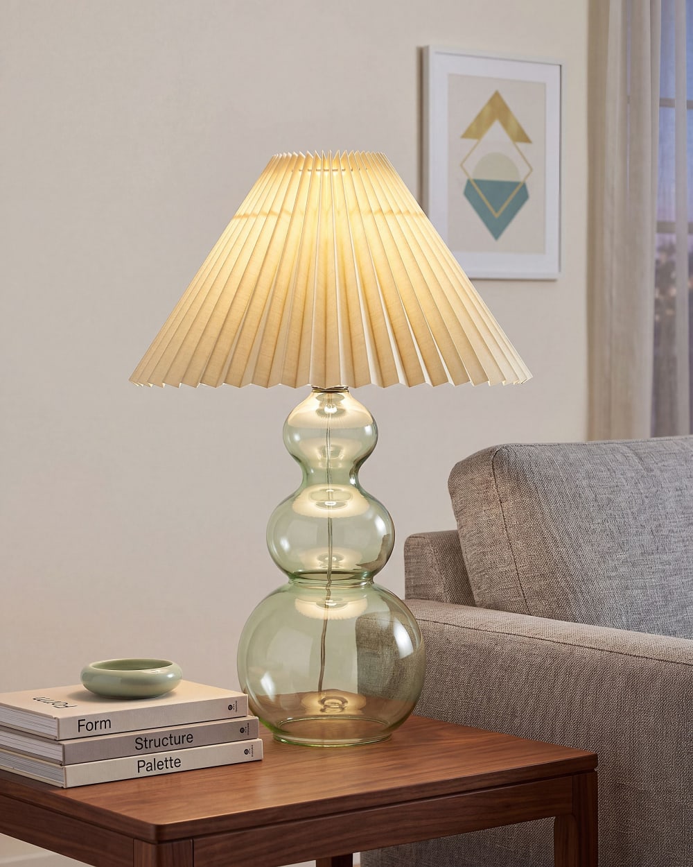 Tischleuchte aus Glas 54cm, grün - Maisons Du Monde
