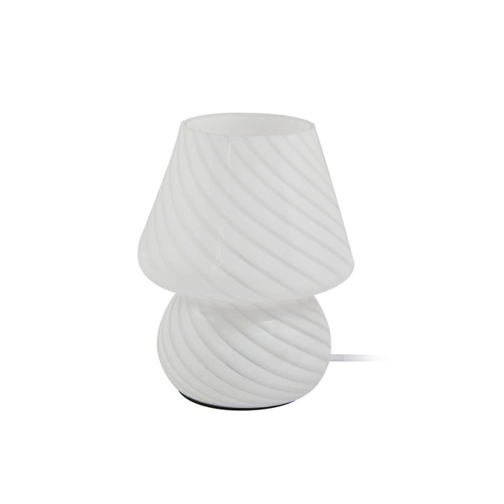 Lampe à poser en verre blanc