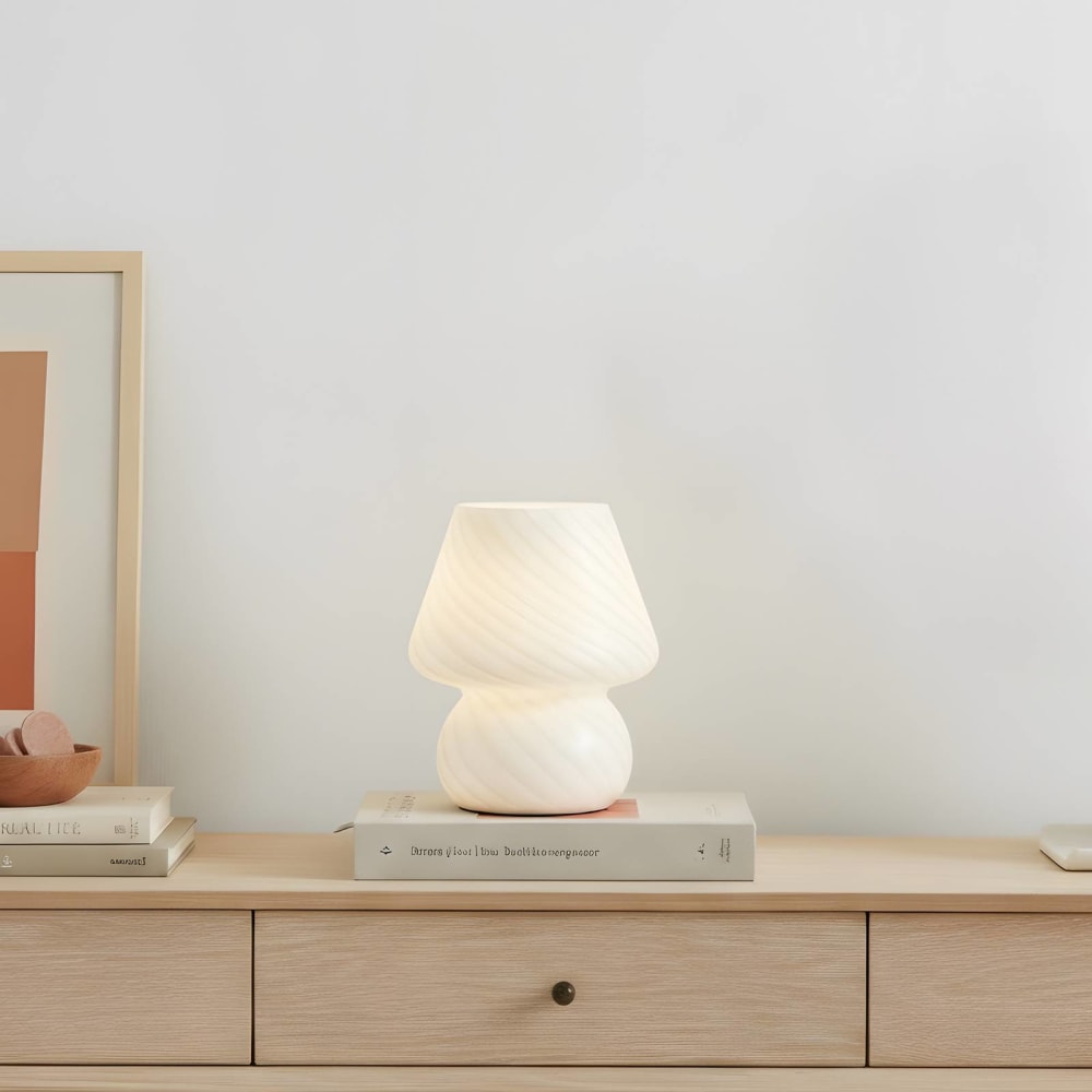 Lindby Tischlampe aus Glas, weiß style modern - Glas