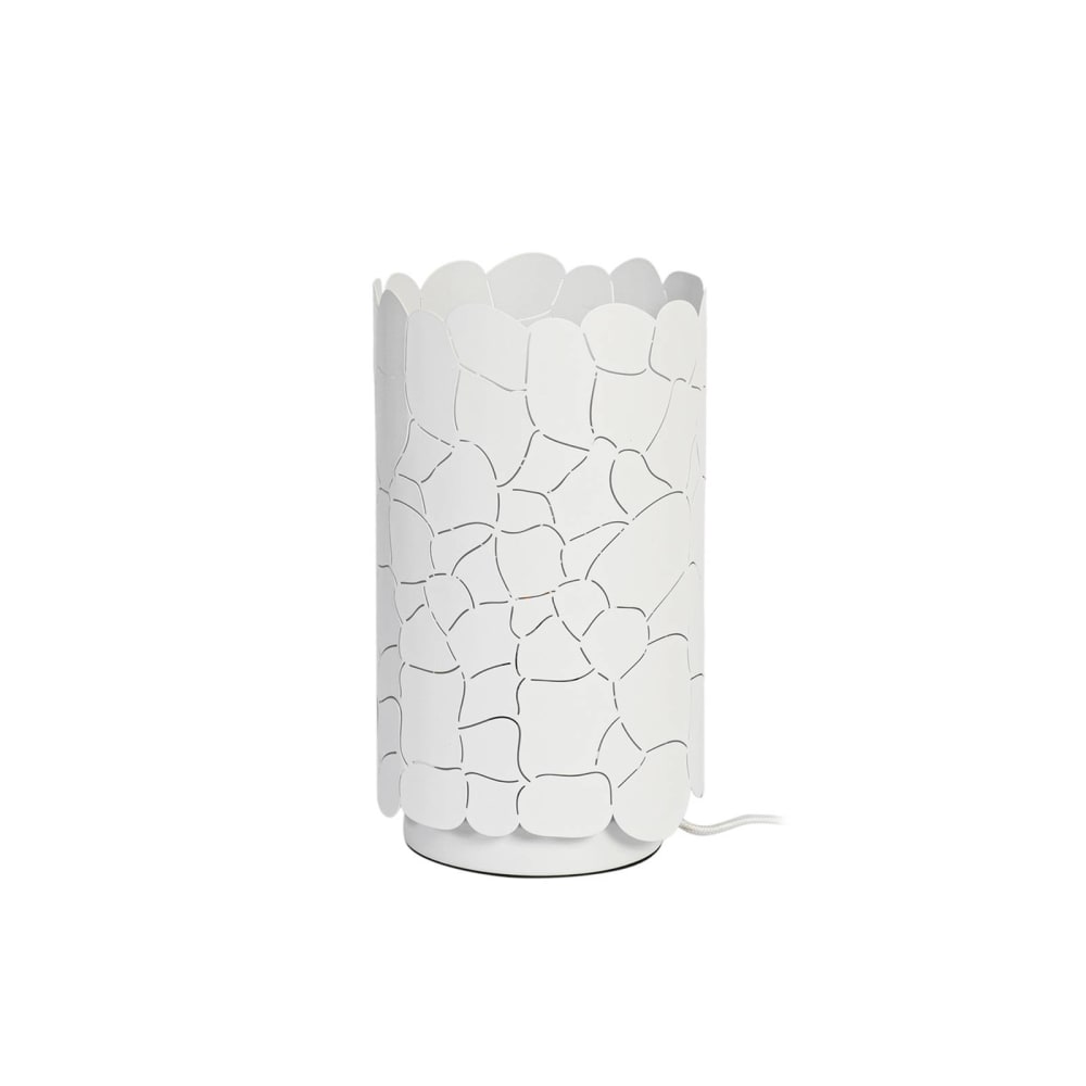 Lampe à poser en métal blanc