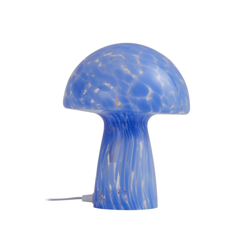 Lampe à poser en verre bleu