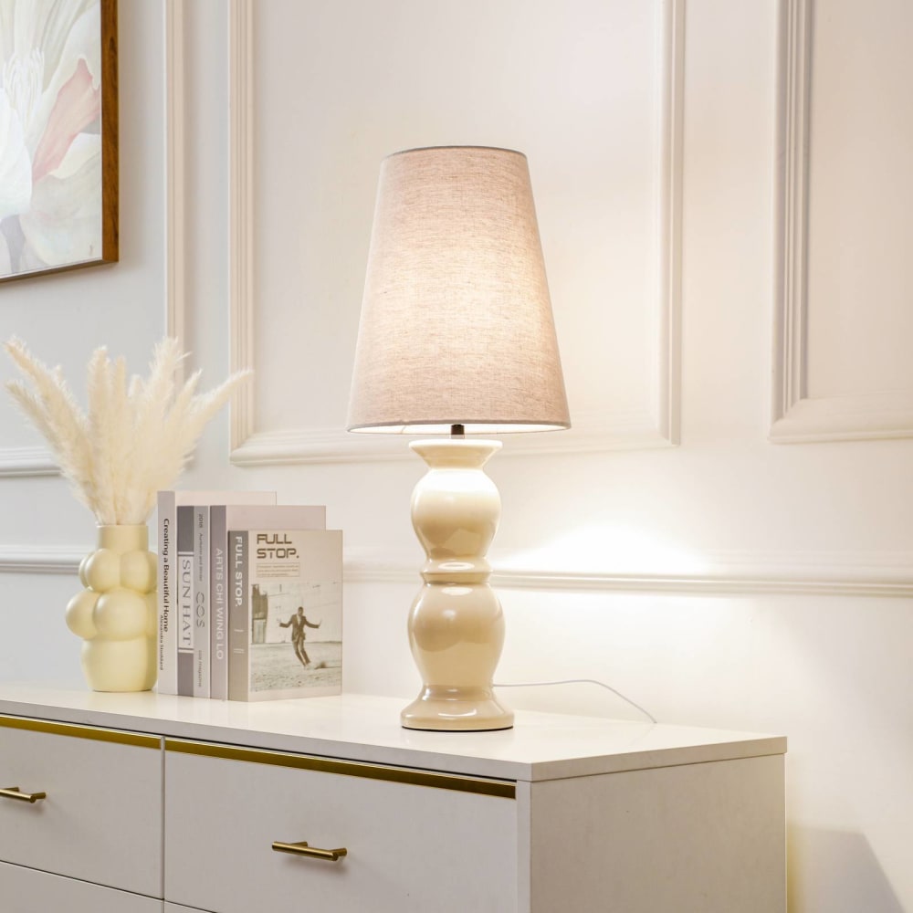 Lampe à poser en céramique beige — vue 4