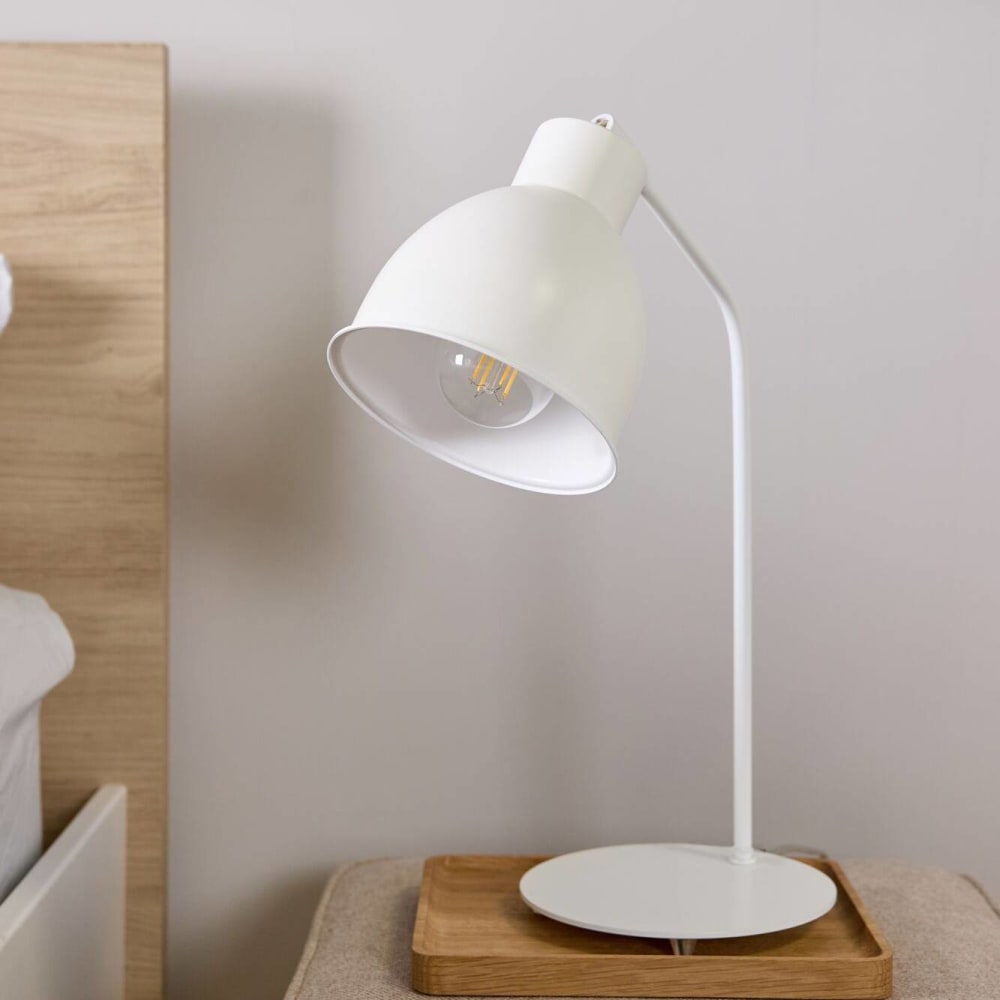Lampe à poser en métal blanc h42 aluminor — vue 3