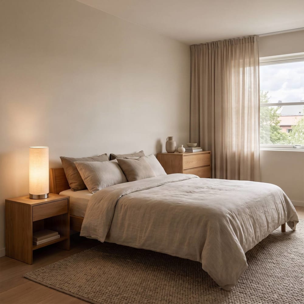 Tischlampe aus Textil, creme - Maisons Du Monde