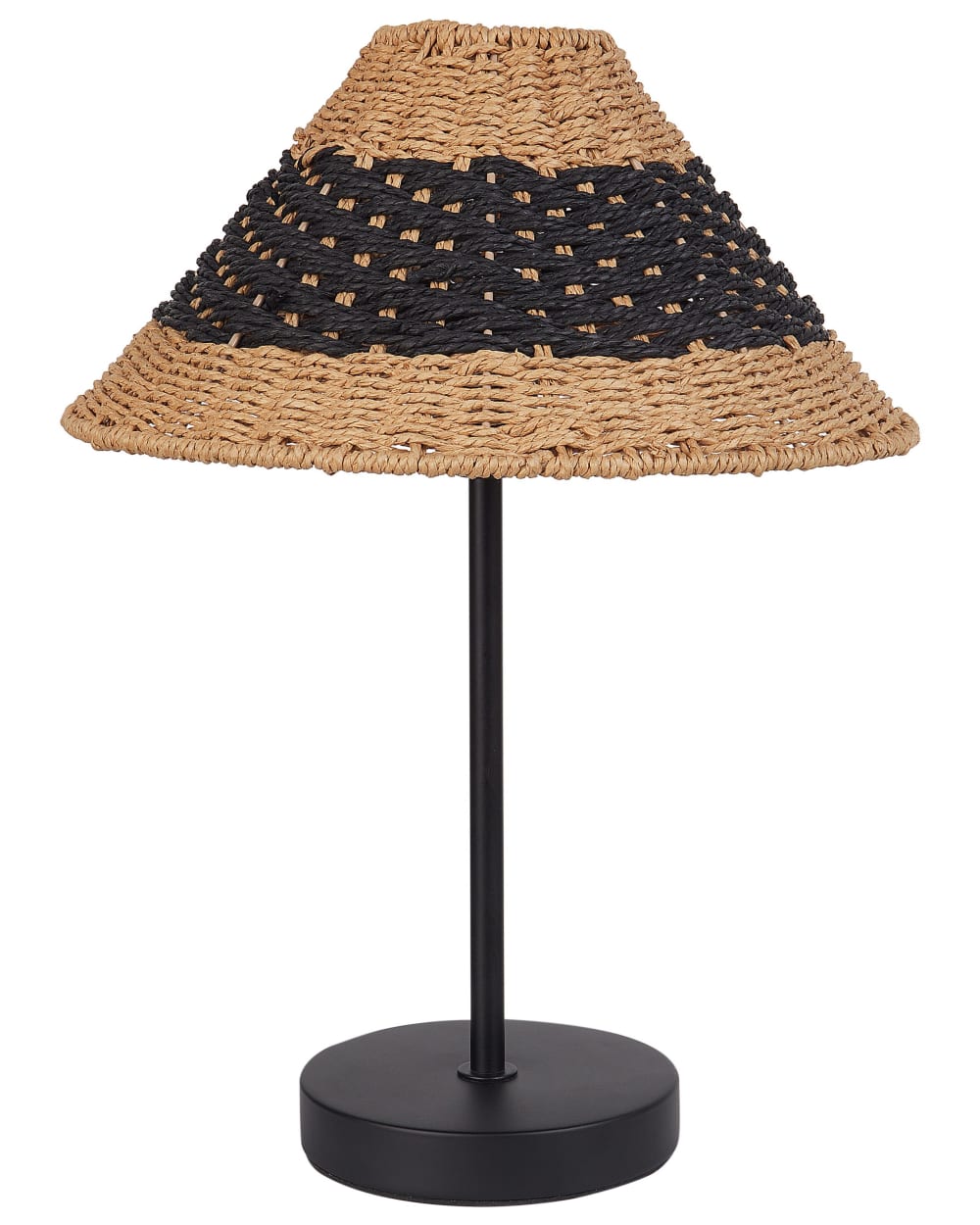 Beliani Tischleuchte aus Metall 40cm, schwarz style landhaus - Stoff