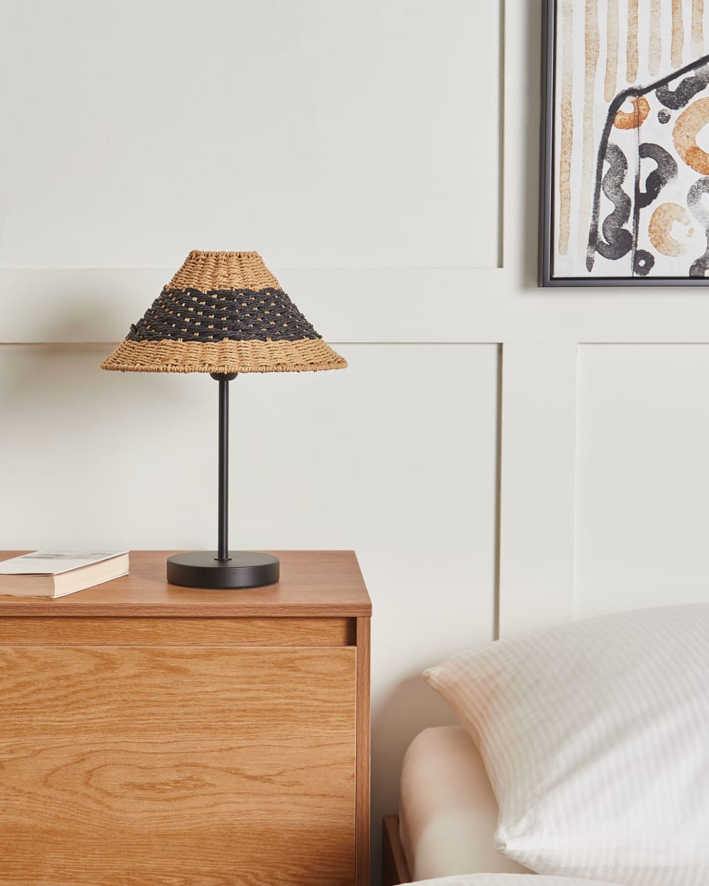 Lampe à poser corde en papier noir — vue 4