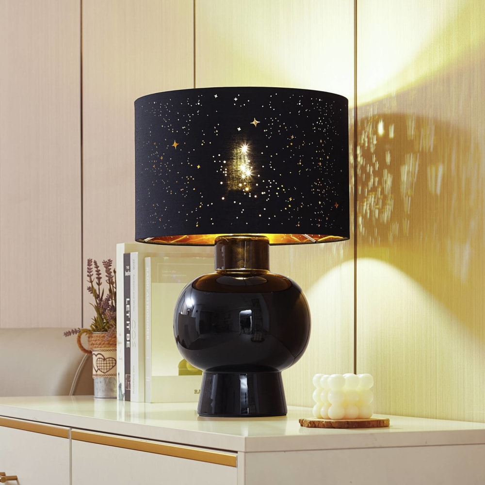 Lampe à poser en textile noir — vue 4
