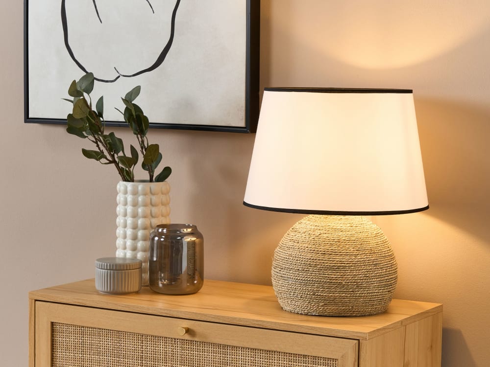 Lampe à poser osier naturel — vue 3