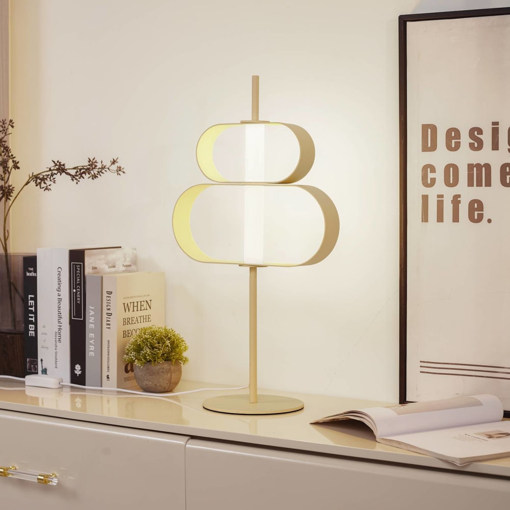 Lampe à poser en métal beige — vue 4