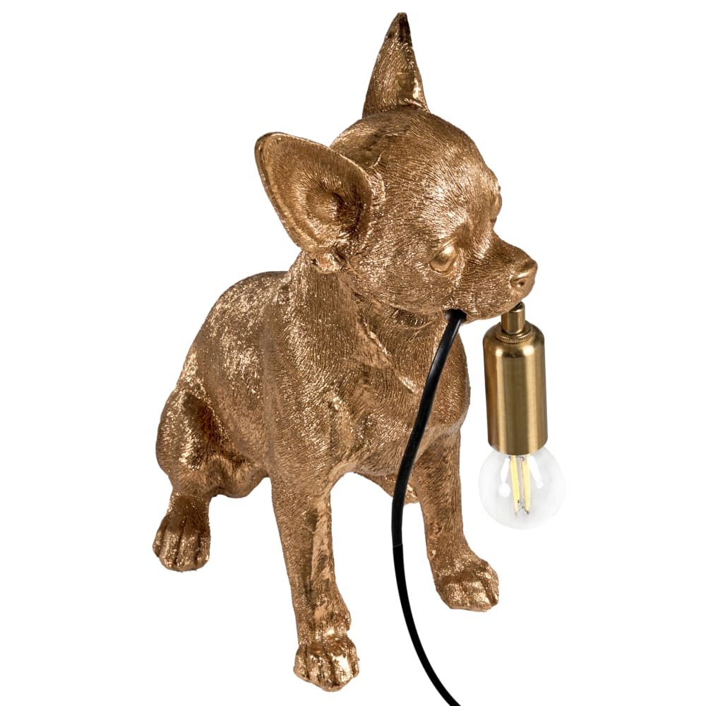 Lampe à poser chien doré — vue 4