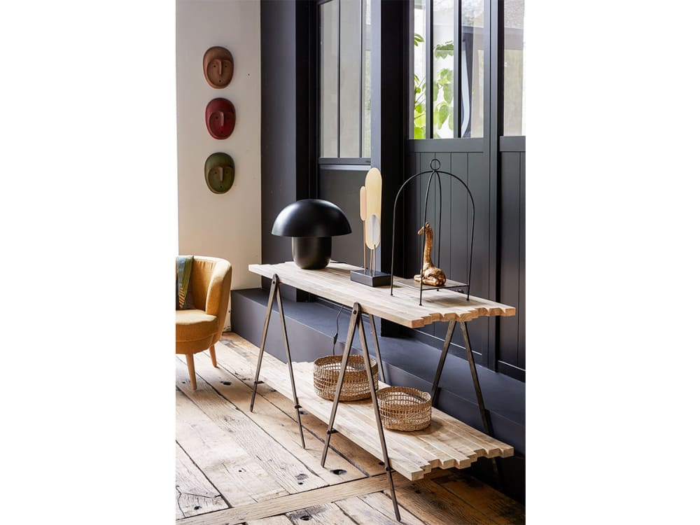 Lampe à poser noire forme champignon — vue 3