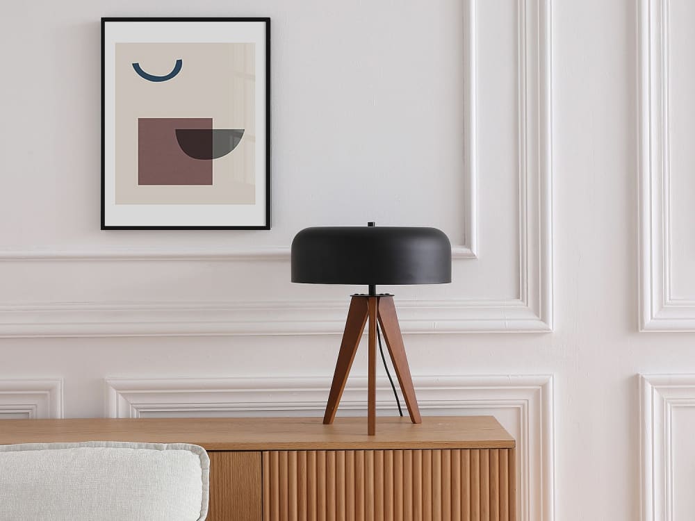 Lampe à poser hévéa noir — vue 3