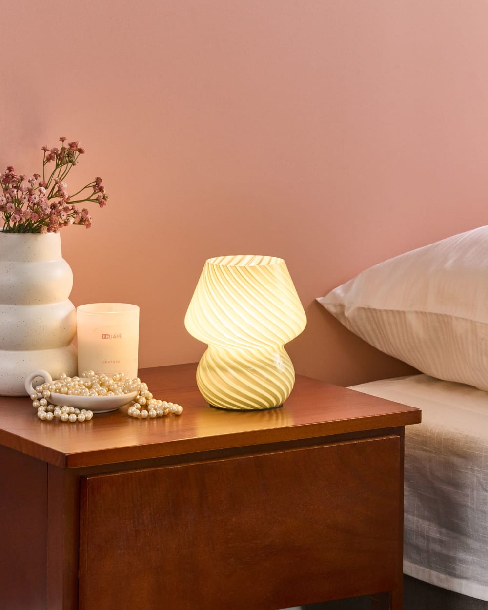 Lampe à poser verre vert — vue 3
