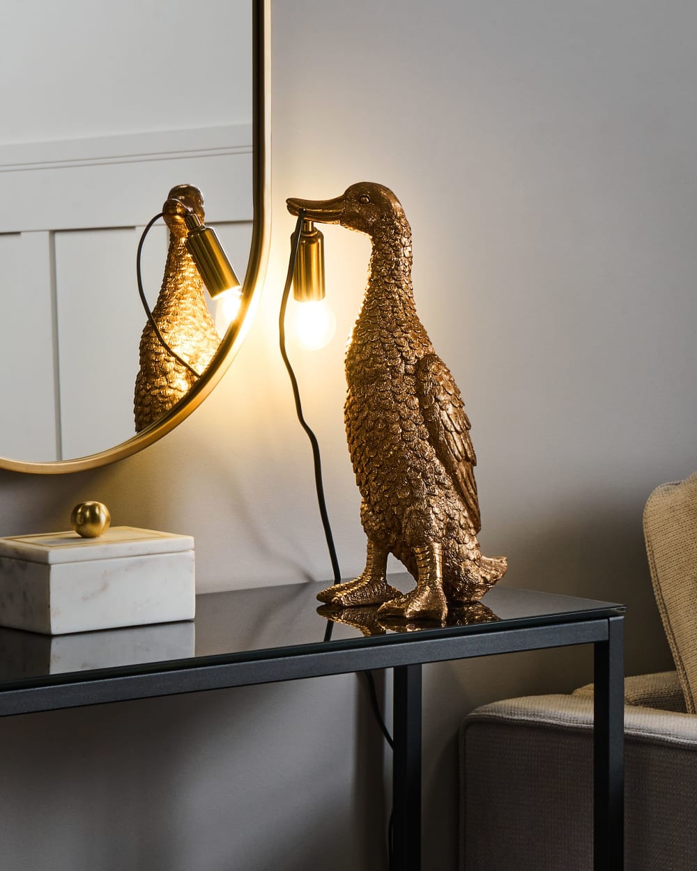 Tischleuchte aus Kunststoff 37cm, gold - Maisons Du Monde