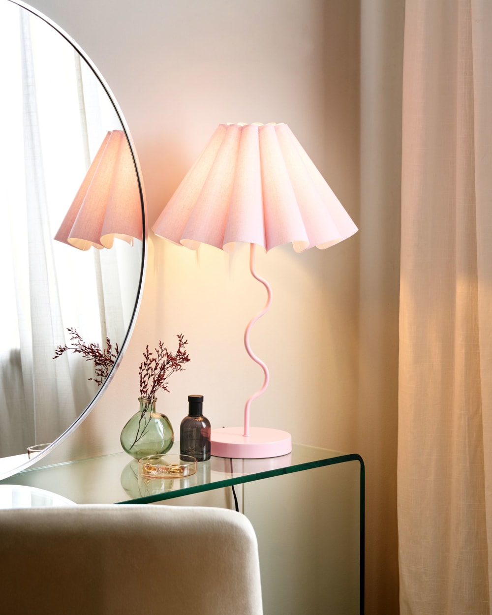Lampe à poser rose — vue 3