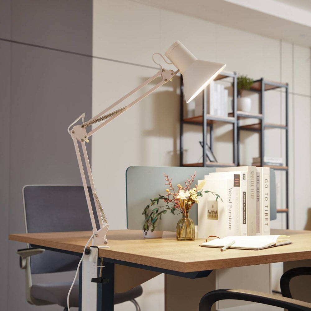 Lampe à pince en métal blanc — vue 3