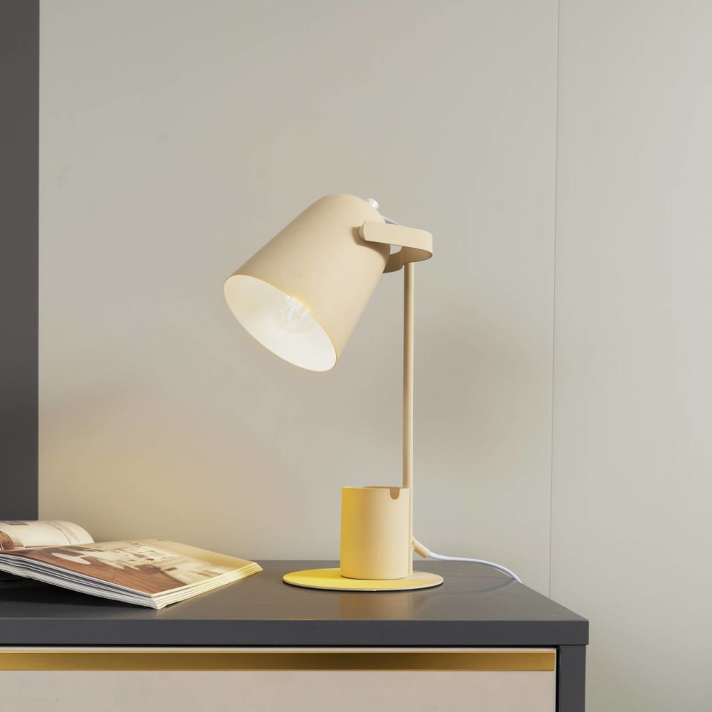 Lampe à poser en métal beige — vue 3