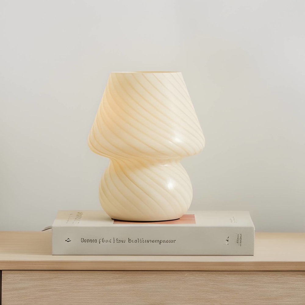Lampe à poser en verre orange / jaune — vue 3