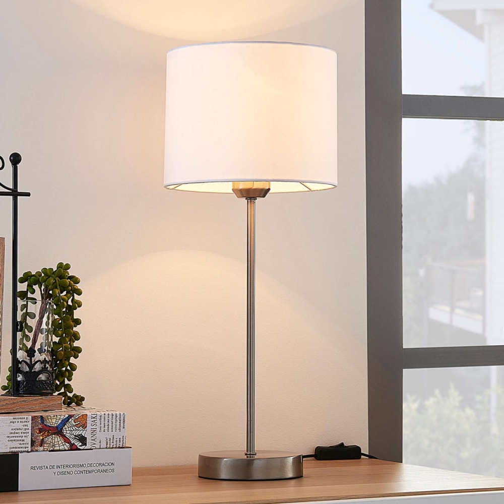Lampe à poser en textile gris — vue 4