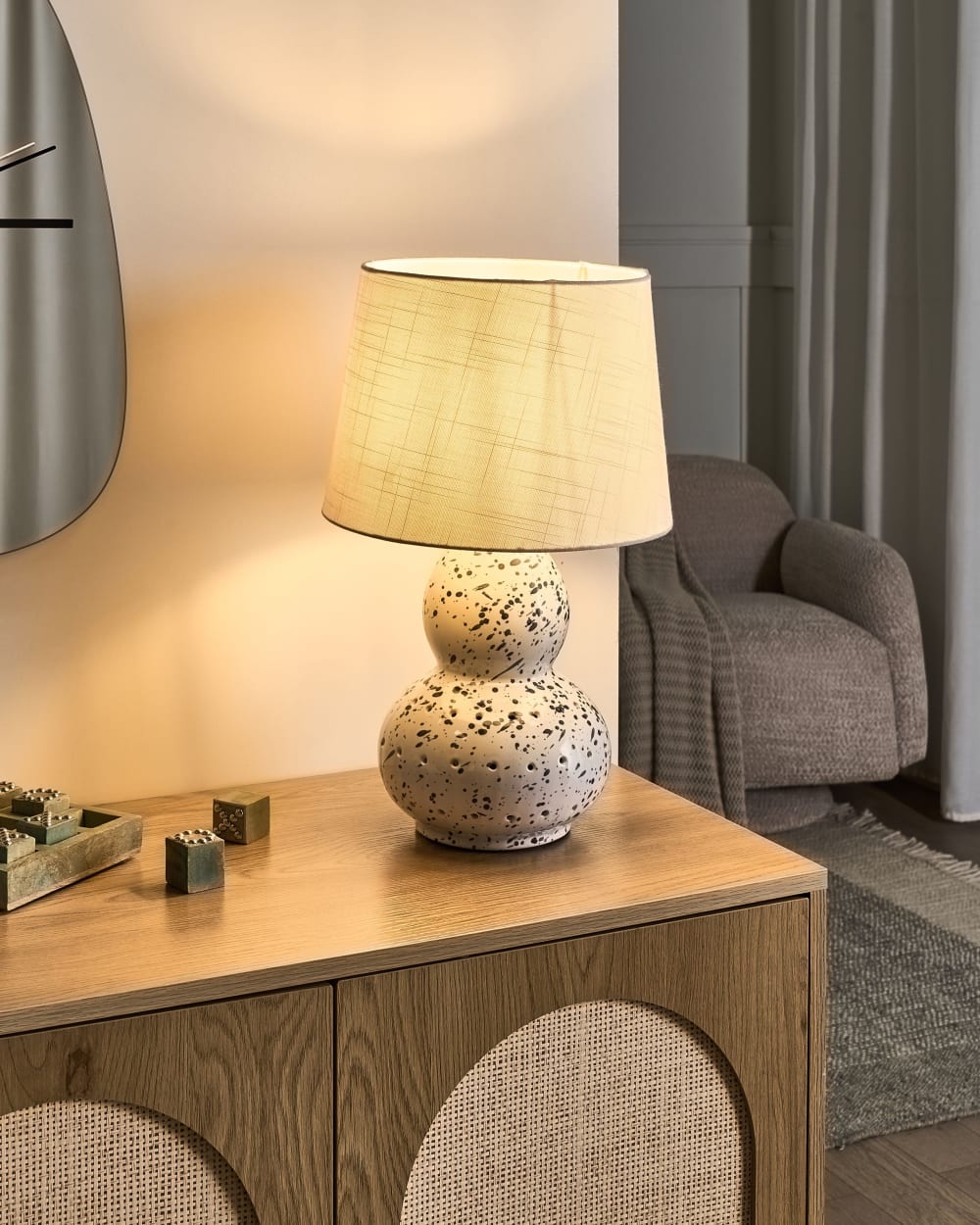 Lampe à poser céramique blancbleu — vue 3