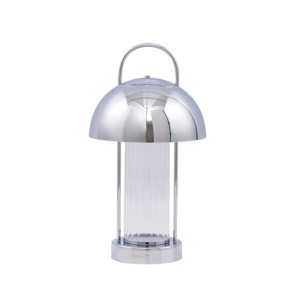 Lampe à poser led en métal argent
