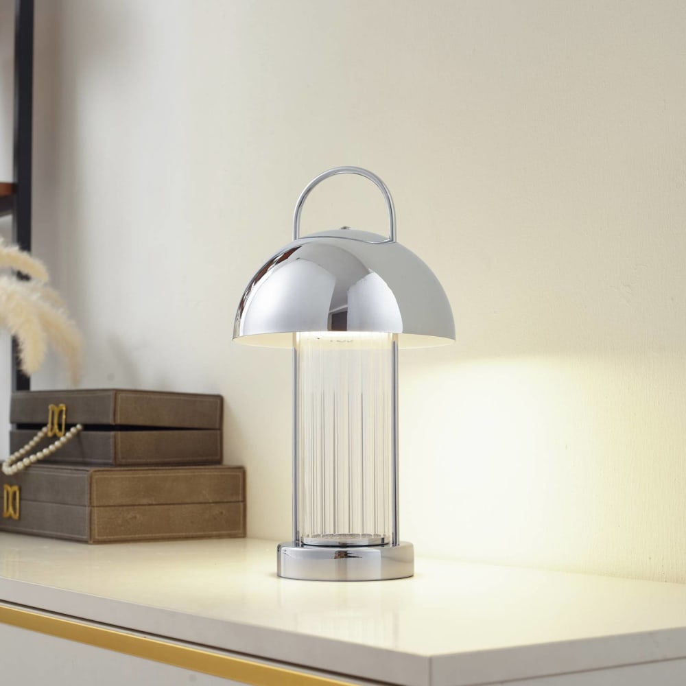 LED Tischlampe aus Metall, chrom - Maisons Du Monde