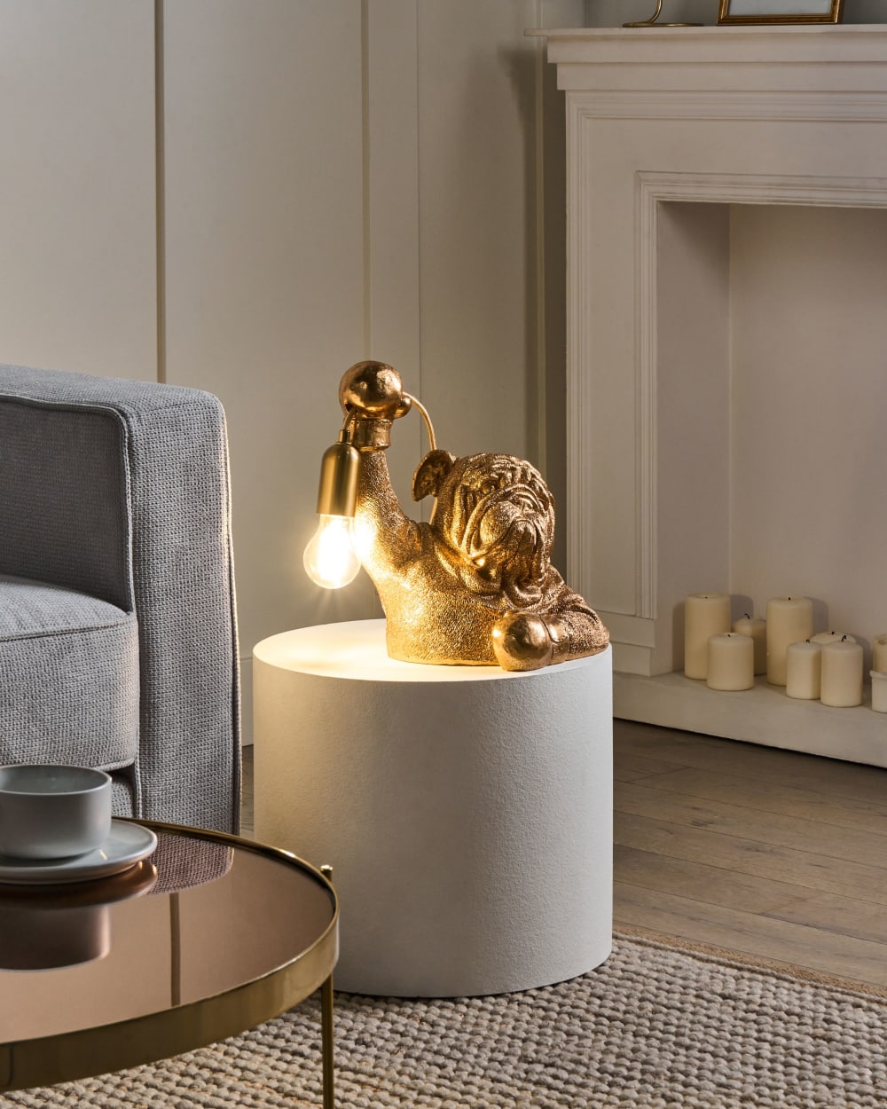 Lampe à poser chien doré — vue 3