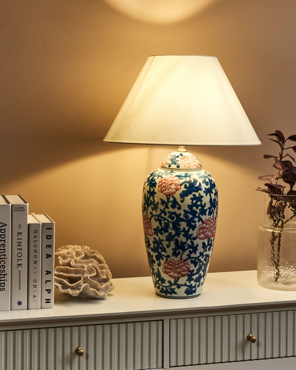 Lampe à poser porcelaine blancbleu — vue 3