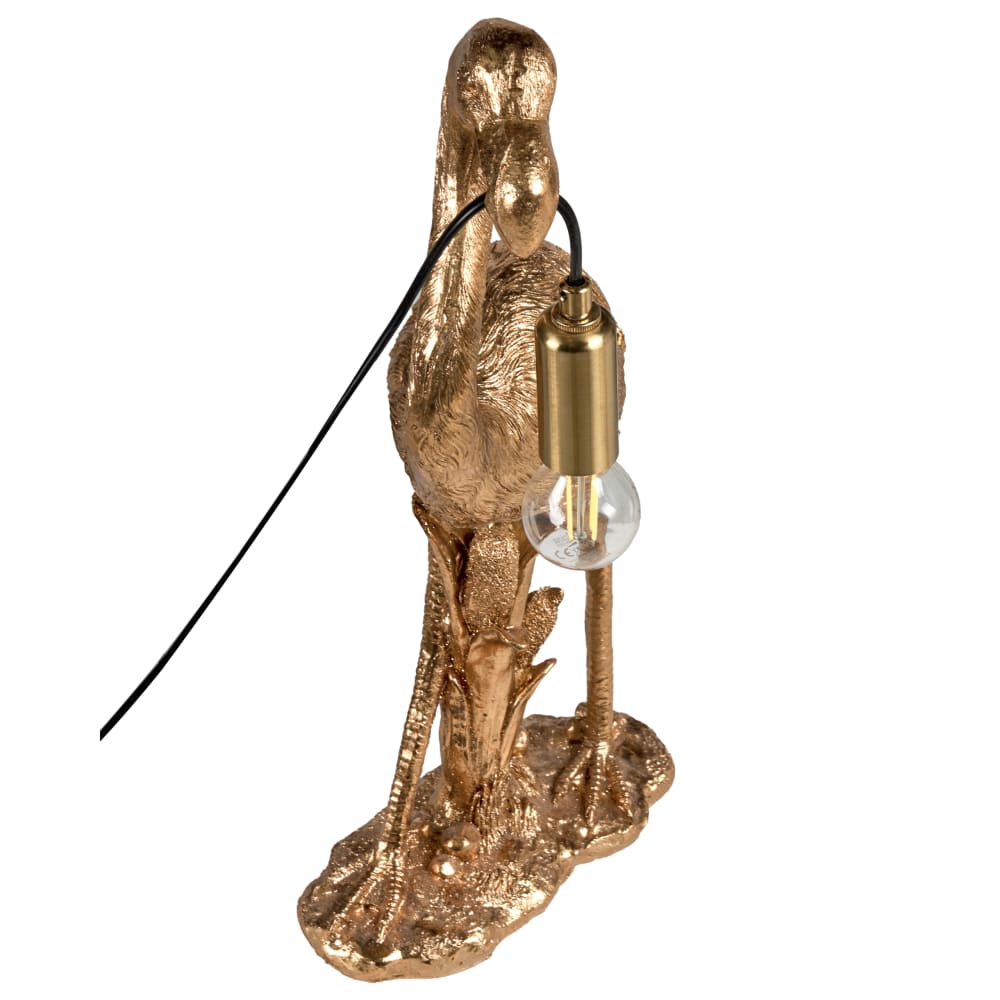 Lampe à poser flamand rose doré — vue 4