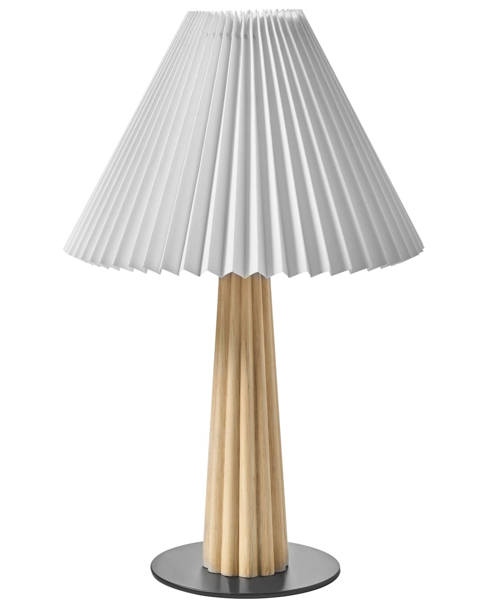 Beliani Tischleuchte aus Holz 40cm, naturfarben style industrial Braun Holz