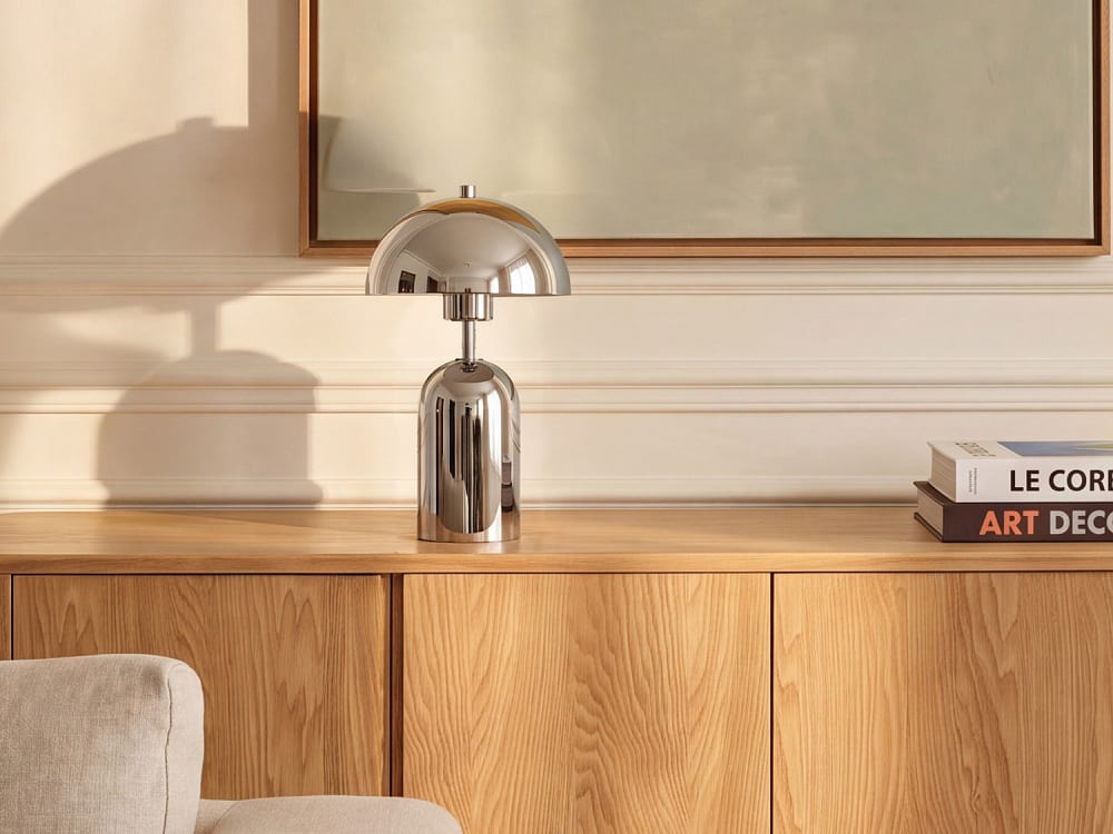Lampe à poser laiton argenté — vue 3